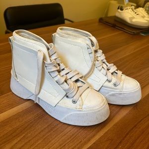 JW ANDERSON white leather platform sneakers - size 7